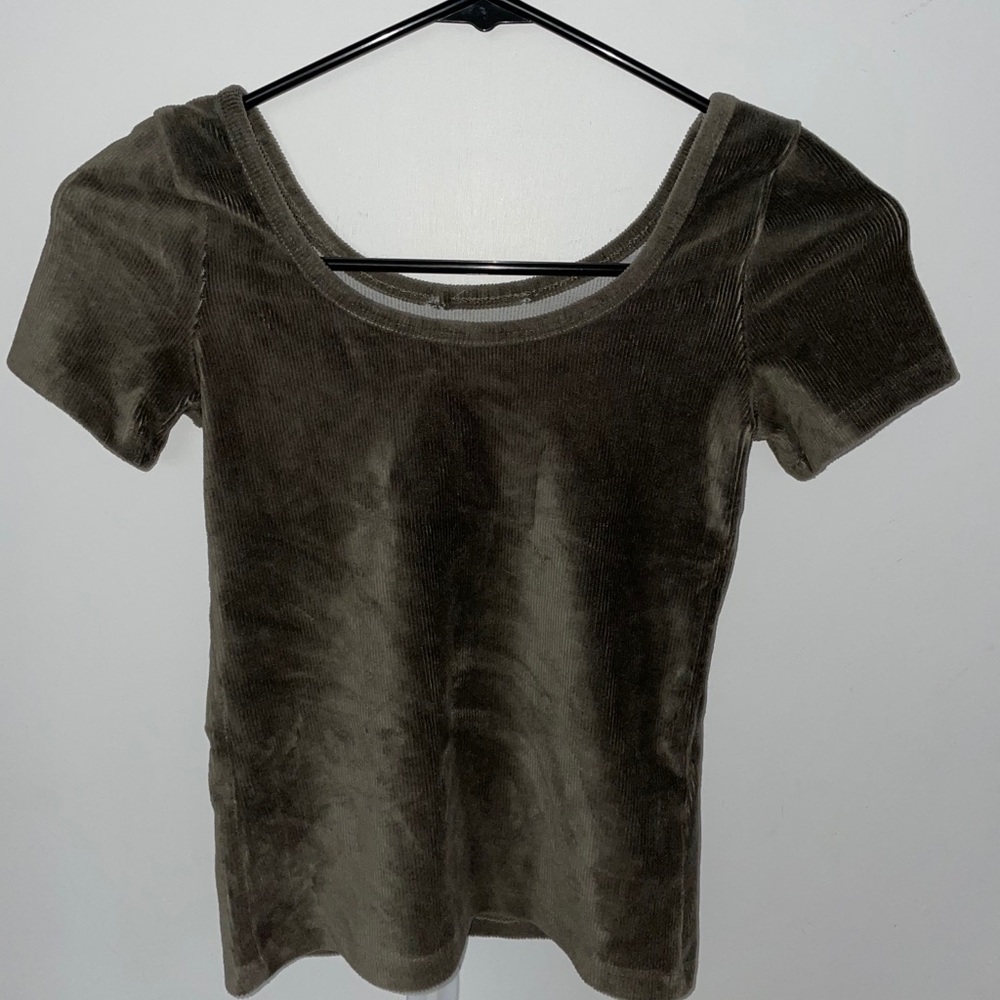 HOLLISTER green velvet top